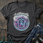 Emotionally Charting RN Stethoscope Neon Badge Nurse Tee - Dark Chocolate / S | YOUSTOMIZE
