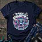 Emotionally Charting RN Stethoscope Neon Badge Nurse Tee - Dark Chocolate / S | YOUSTOMIZE