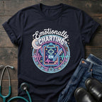 Emotionally Charting RN Stethoscope Neon Badge Nurse Tee - Dark Chocolate / S | YOUSTOMIZE