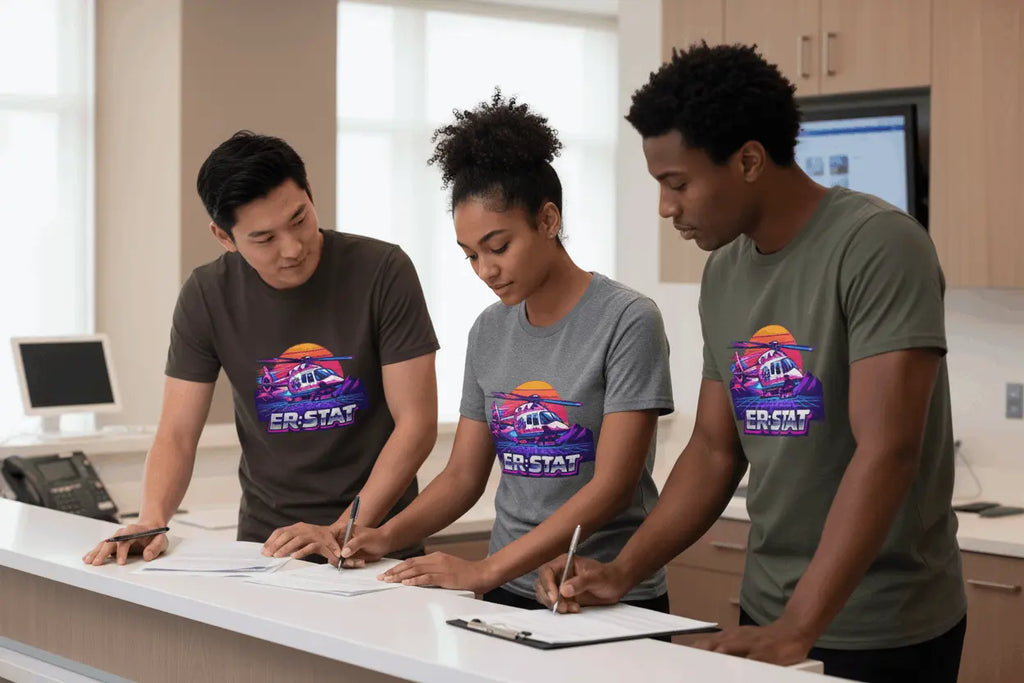 ER-STAT Rescue Helicopter T-Shirt — Retro Sunset Air Rescue Tee - YOUSTOMIZE