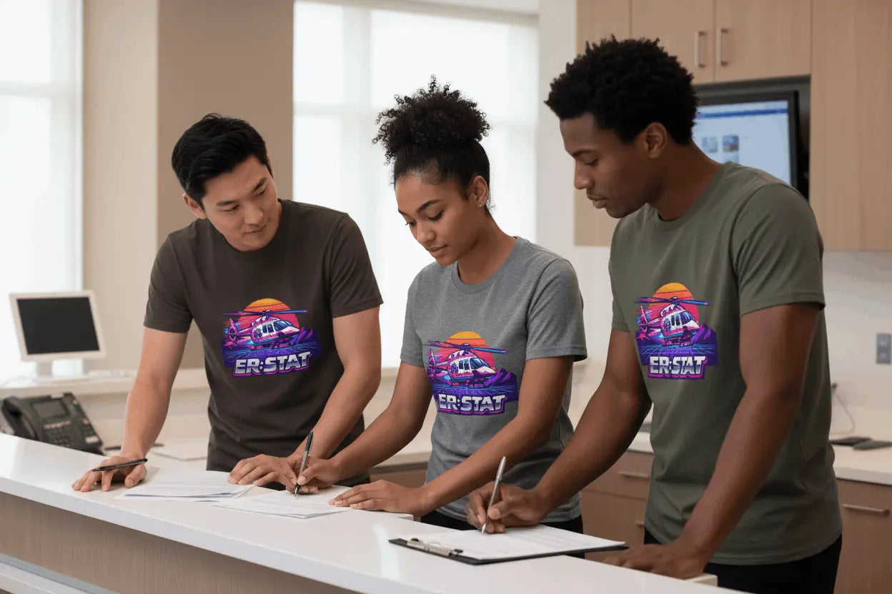 ER-STAT Rescue Helicopter T-Shirt — Retro Sunset Air Rescue Tee - YOUSTOMIZE