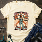 First in Family I Carried My Family Through Nursing School Tee - Dark Heather / XS | YOUSTOMIZE