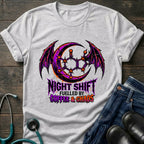 Fueled by Caffeine and Chaos Night Shift Tee - White / XS | YOUSTOMIZE