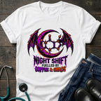 Fueled by Caffeine and Chaos Night Shift Tee - White / XS | YOUSTOMIZE