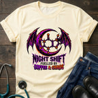 Fueled by Caffeine and Chaos Night Shift Tee - White / XS | YOUSTOMIZE