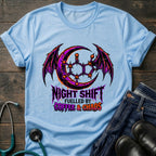 Fueled by Caffeine and Chaos Night Shift Tee - White / XS | YOUSTOMIZE