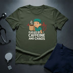 Fueled by Caffeine and Chaos T-Shirt — Funny Nurse/Medic Coffee Tee - YOUSTOMIZE