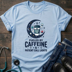 Fueled by Caffeine and Patient Call Lights Nurse Humor Tee - White / XS | YOUSTOMIZE
