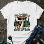 Go to Work Another Shift Starts Campfire Nurse Tee - Sport Grey / XS | YOUSTOMIZE