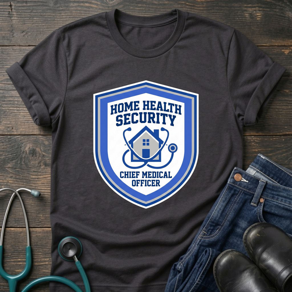 Home Health Security Chief Medical Officer Badge Tee - Navy / XS | YOUSTOMIZE