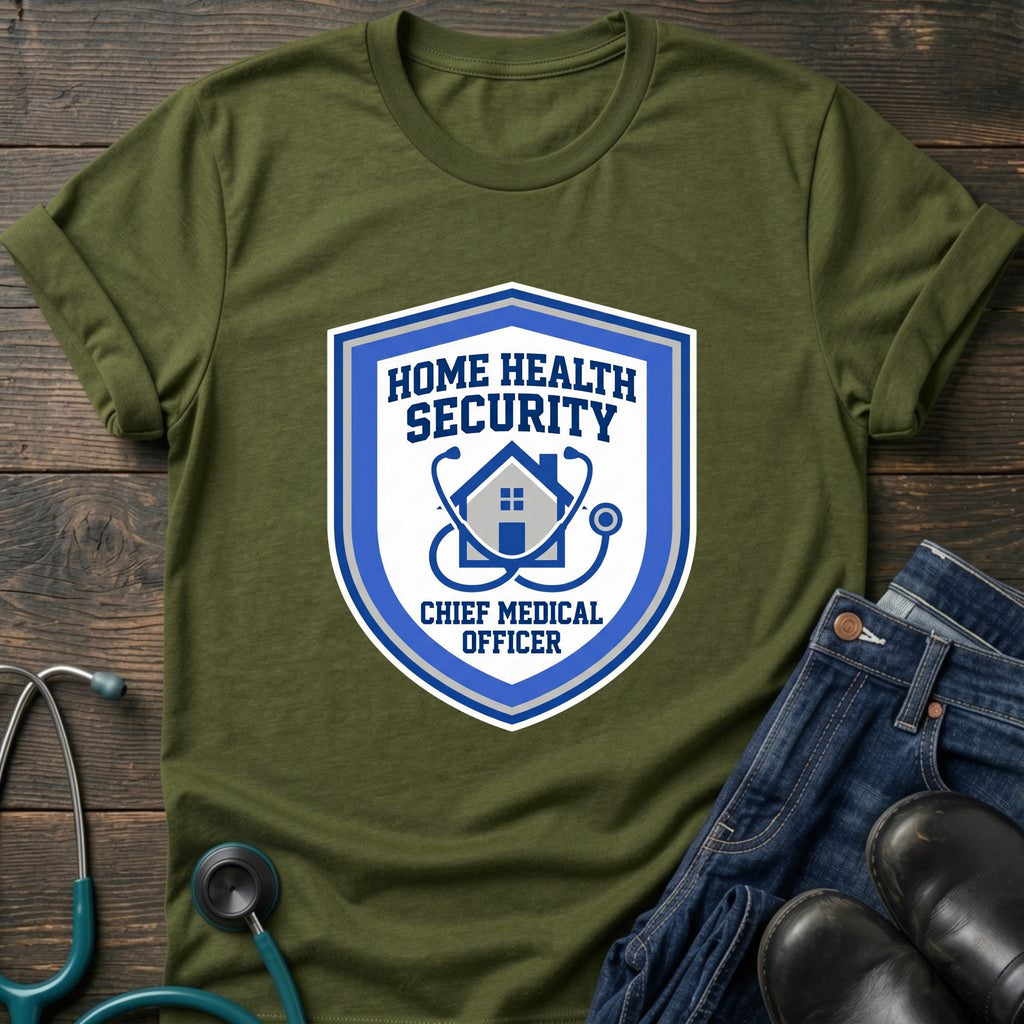 Home Health Security Chief Medical Officer Badge Tee - Navy / XS | YOUSTOMIZE
