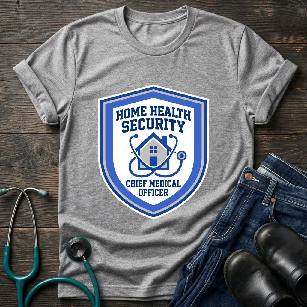Home Health Security Chief Medical Officer Badge Tee - Navy / XS | YOUSTOMIZE
