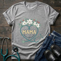 Mama Nurse Floral Stethoscope Graphic Tee - Sport Grey / XS | YOUSTOMIZE