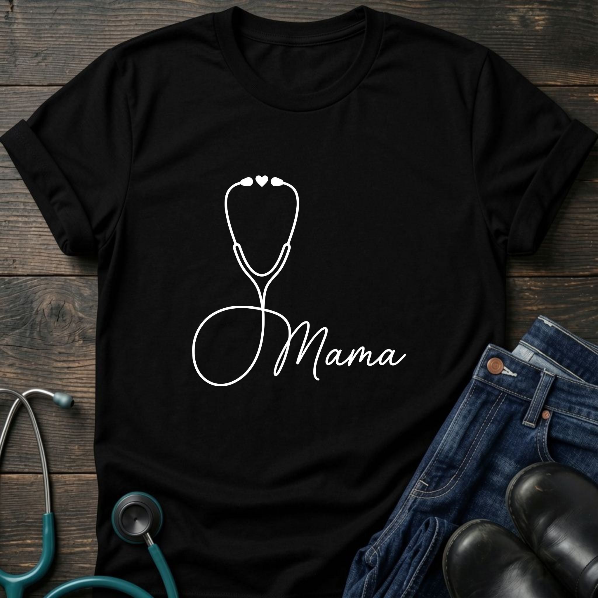 Mama Nurse Identity Graphic Tee - Dark Heather / XS | YOUSTOMIZE