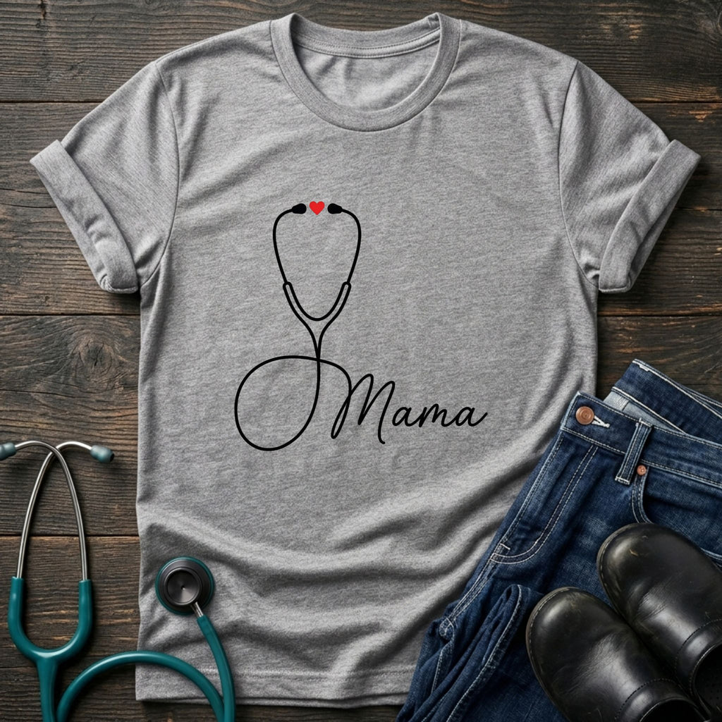 Mama Nurse Identity Graphic Tee - Dark Heather / XS | YOUSTOMIZE