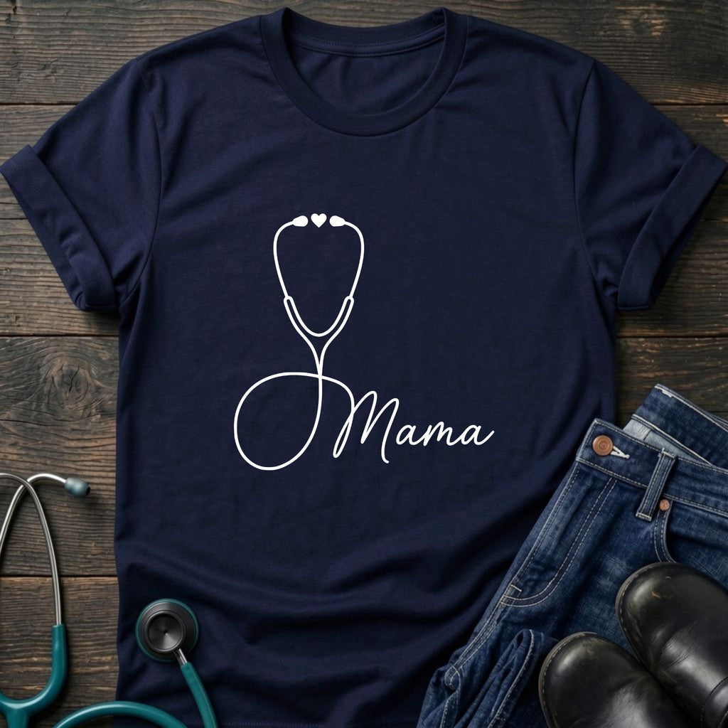 Mama Nurse Identity Graphic Tee - Dark Heather / XS | YOUSTOMIZE