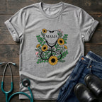 Mama Sunflower Floral Mothers Day Tee - Sport Grey / XS | YOUSTOMIZE