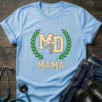 MD Mama College Crest Laurel Wreath Mom Tee - Sport Grey / XS | YOUSTOMIZE