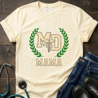 MD Mama College Crest Laurel Wreath Mom Tee - Sport Grey / XS | YOUSTOMIZE