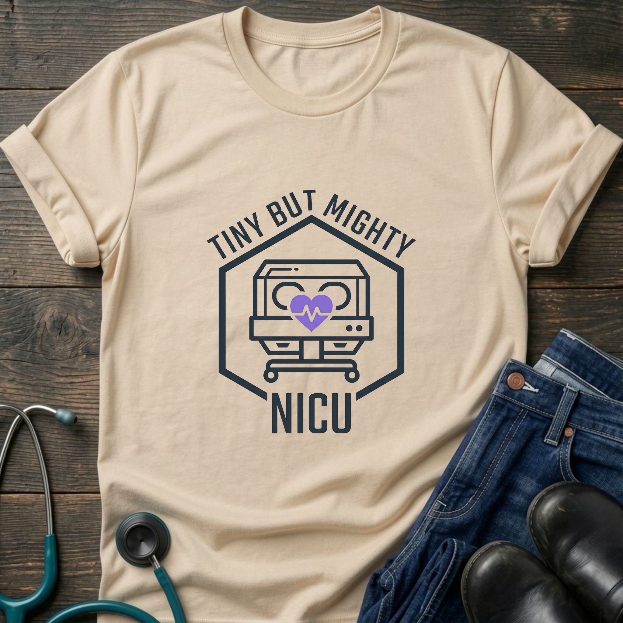NICU Tiny But Mighty Neonatal Intensive Care Nurse Tee - White / XS | YOUSTOMIZE