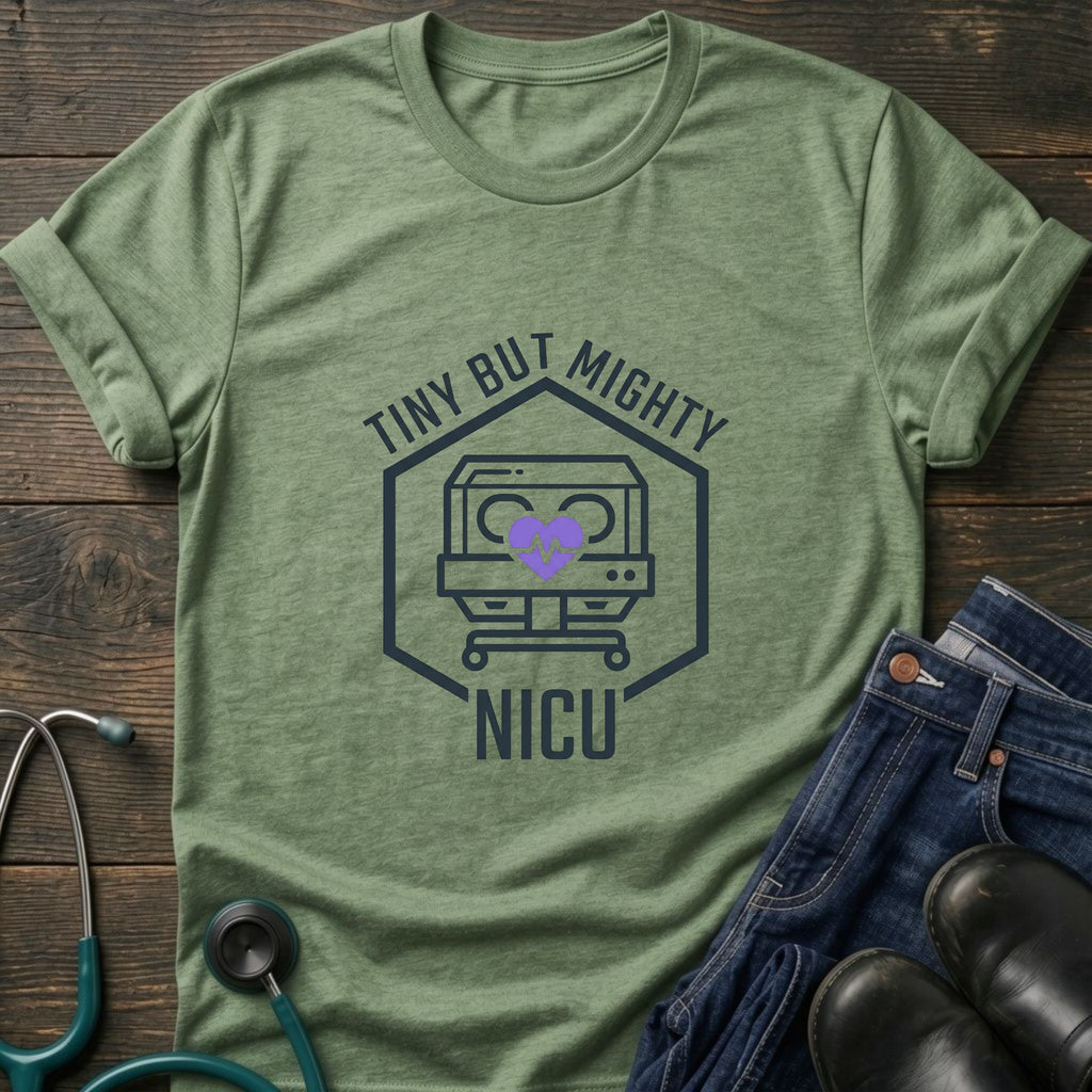 NICU Tiny But Mighty Neonatal Intensive Care Nurse Tee - White / XS | YOUSTOMIZE