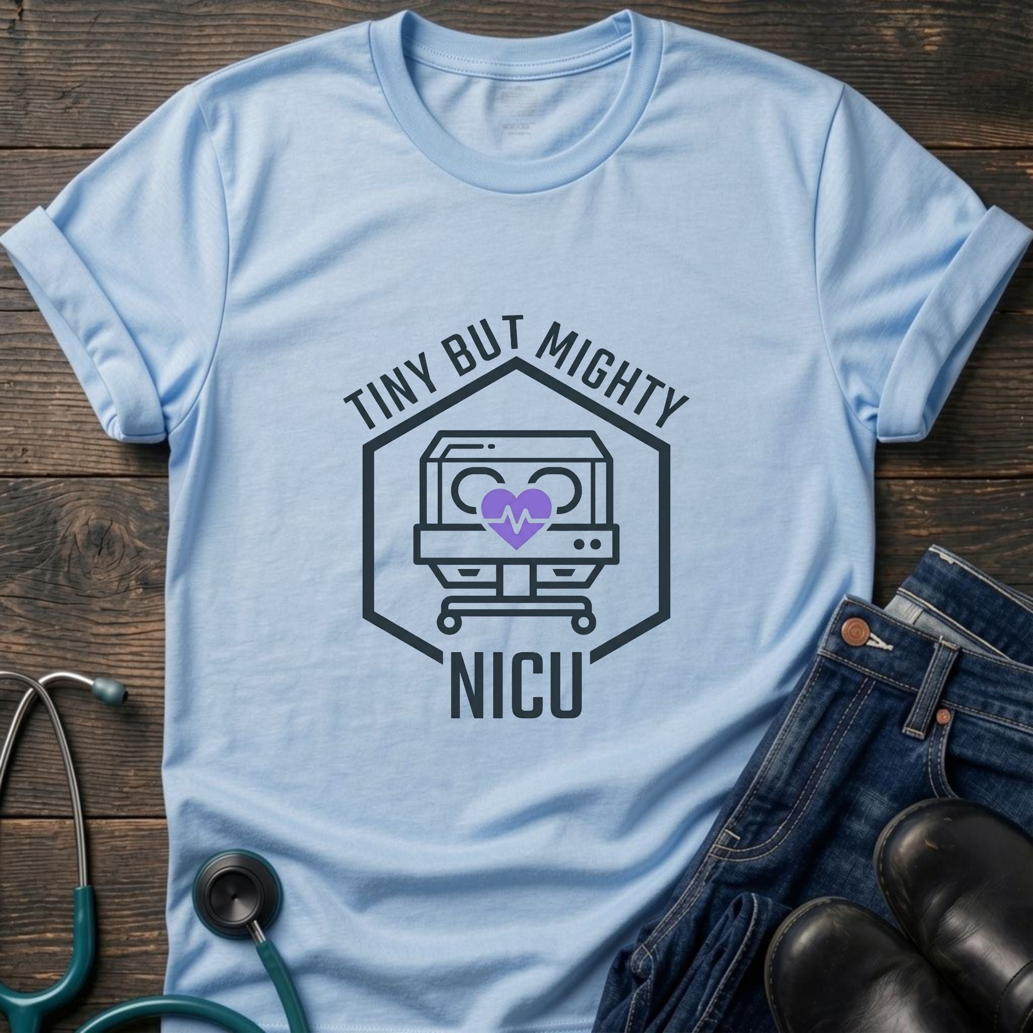 NICU Tiny But Mighty Neonatal Intensive Care Nurse Tee - White / XS | YOUSTOMIZE