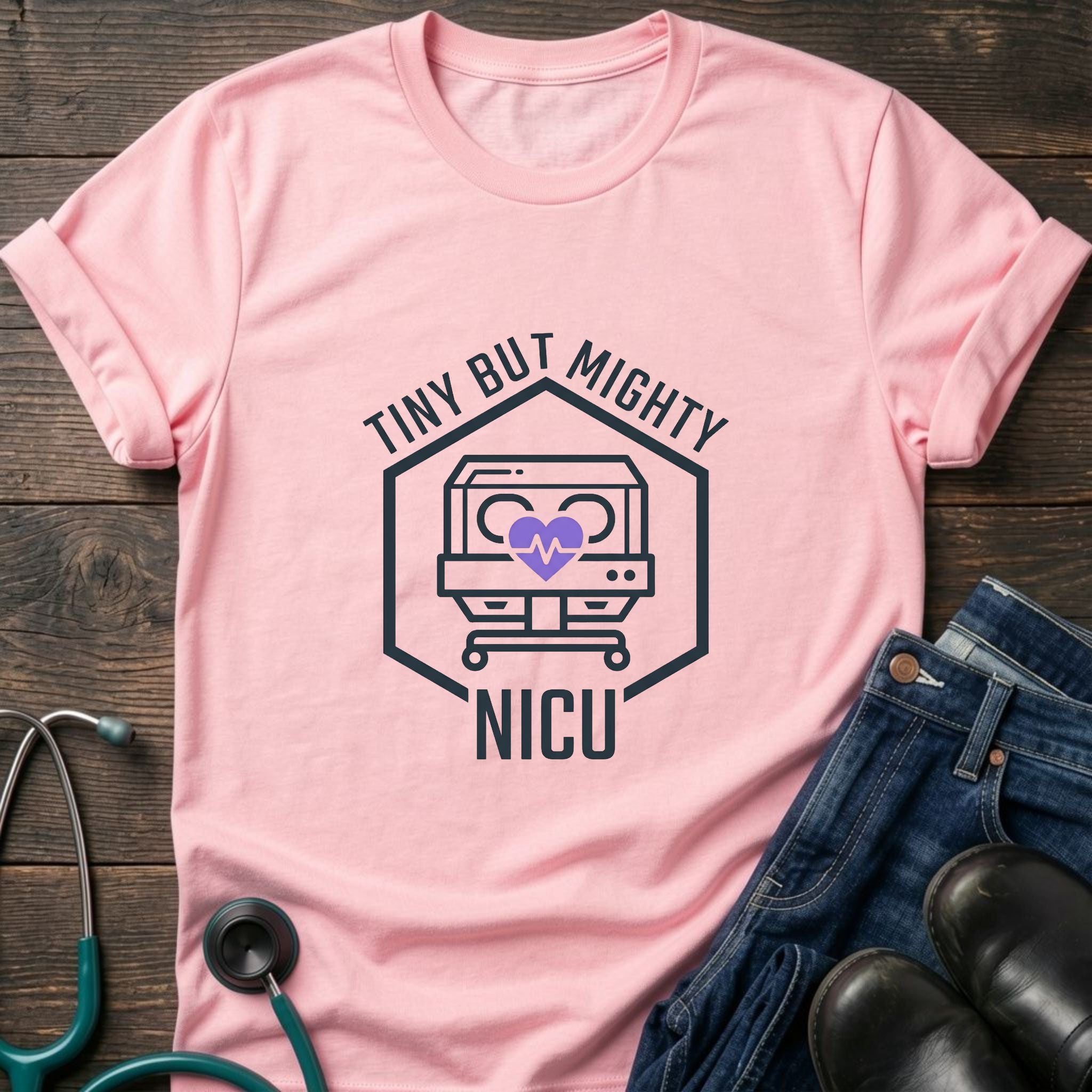 NICU Tiny But Mighty Neonatal Intensive Care Nurse Tee - White / XS | YOUSTOMIZE