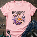 Night Shift Energy Caffeine and Vibes Night Owl Nurse Tee - Sport Grey / XS | YOUSTOMIZE