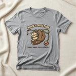 Nurse Coffee Club T-Shirt — "Barely Awake, Fully Licensed" Sloth Nursing Tee - YOUSTOMIZE