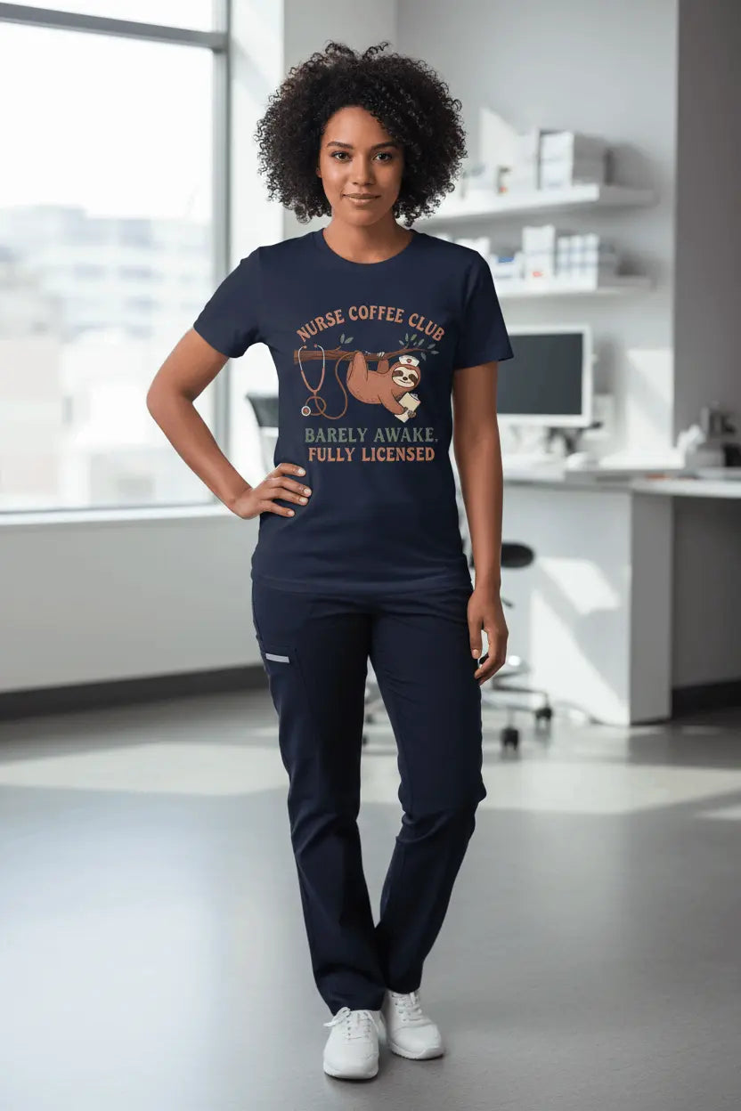 Nurse Coffee Club Tee — "Barely Awake, Fully Licensed" Funny Nurse Shirt - YOUSTOMIZE