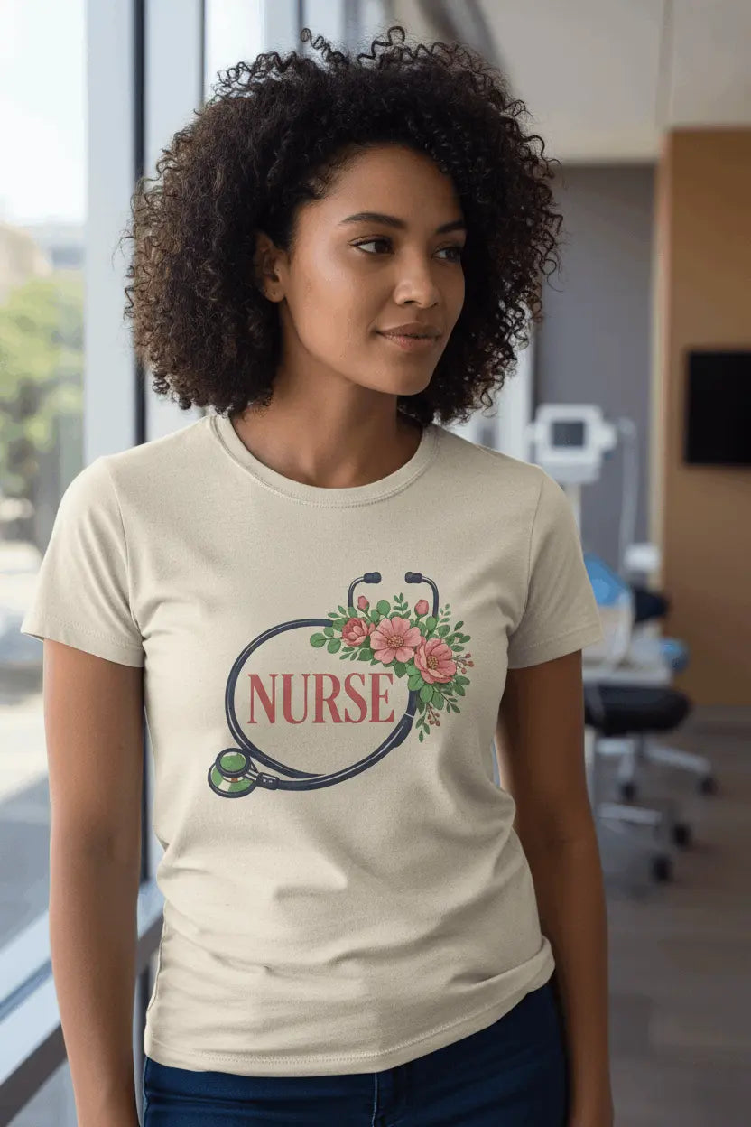 Nurse Floral T-Shirt — Best Gift for Nurse - YOUSTOMIZE