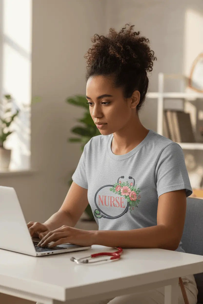 Nurse Floral T-Shirt — Best Gift for Nurse - YOUSTOMIZE