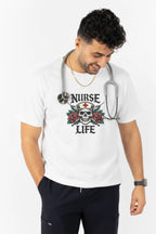 Nurse Life Skull - Curly Hair Male
