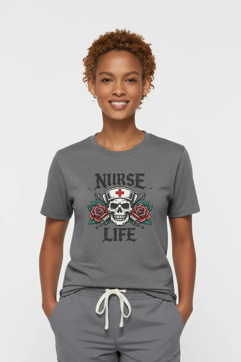 Nurse Life Skull - Female Sport Grey 2