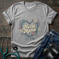 Nurse Mama Floral Stethoscope Retro Graphic Tee - Sport Grey / XS | YOUSTOMIZE