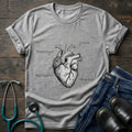 Nurse Mom Anatomical Heart Medical Illustration Tee - Sport Grey / XS | YOUSTOMIZE