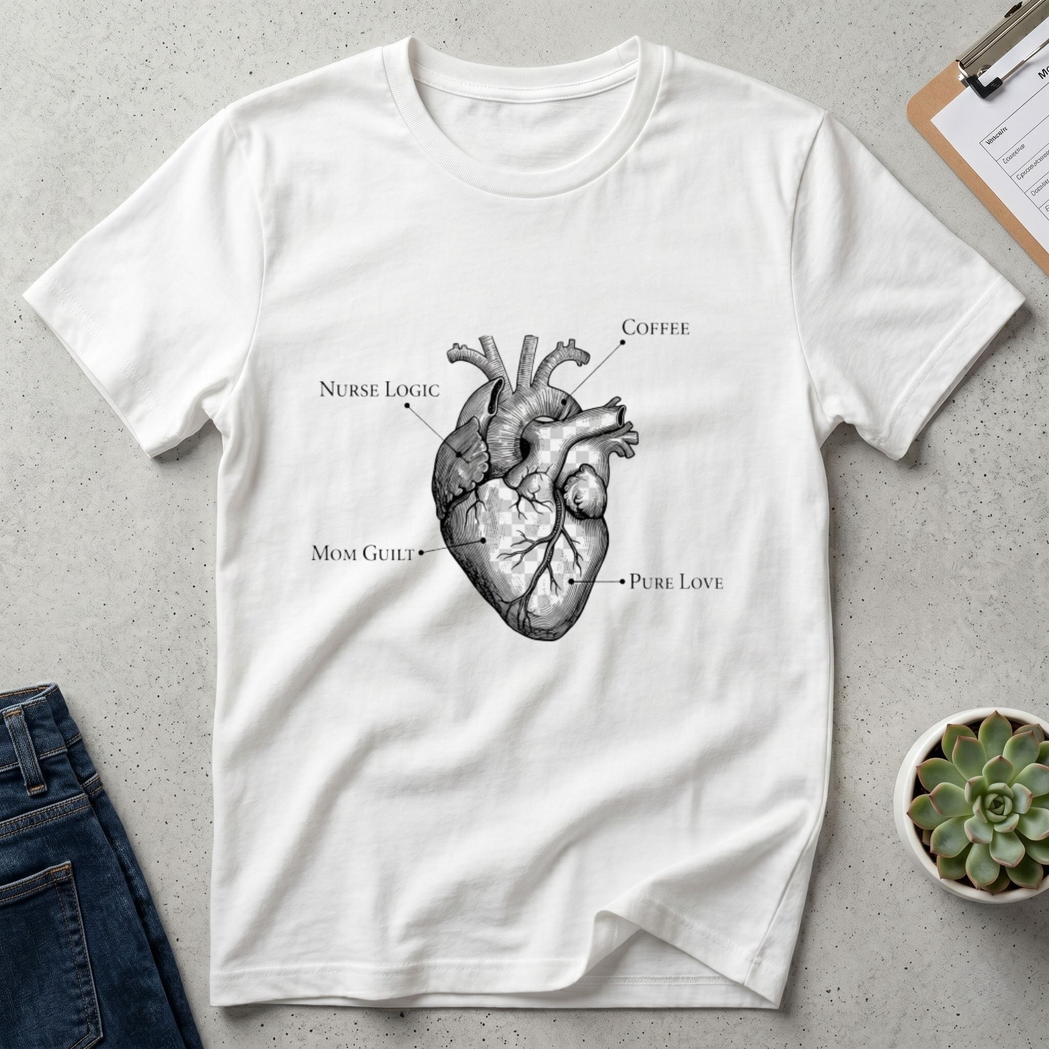 Nurse Mom Anatomical Heart T-Shirt — Vintage Medical Illustration Tee-Sport Grey / XS-YOUSTOMIZE