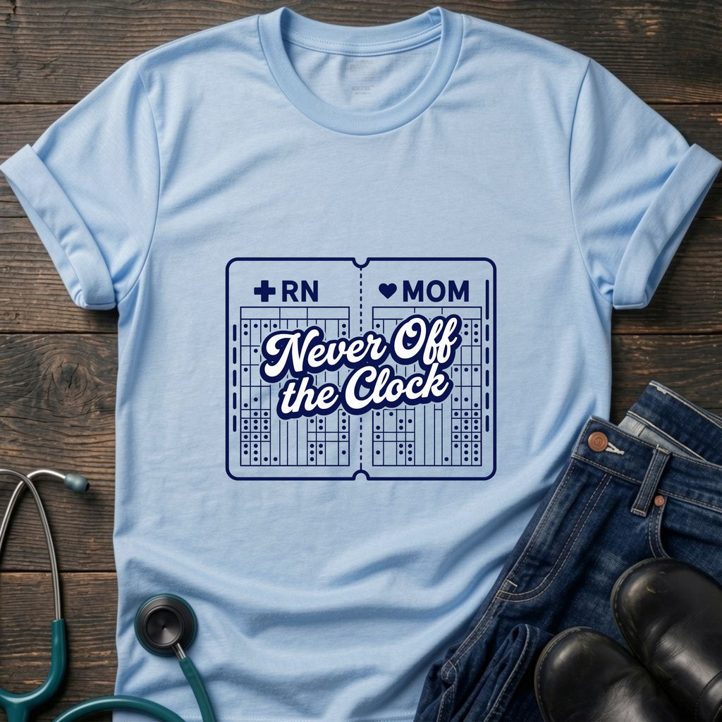 Nurse Mom Never Off the Clock Tee - Light Pink / S | YOUSTOMIZE