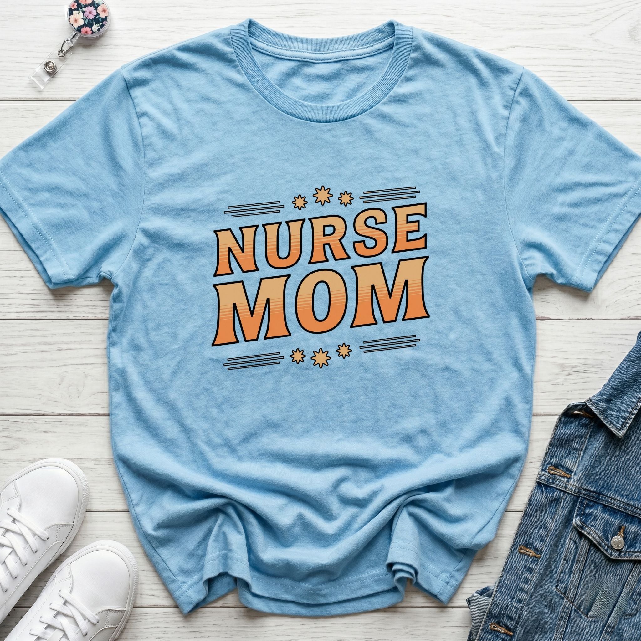 Nurse Mom T-Shirt — Cute Retro Nurse Mom Gift for Mother’s Day-Sport Grey / XS-YOUSTOMIZE