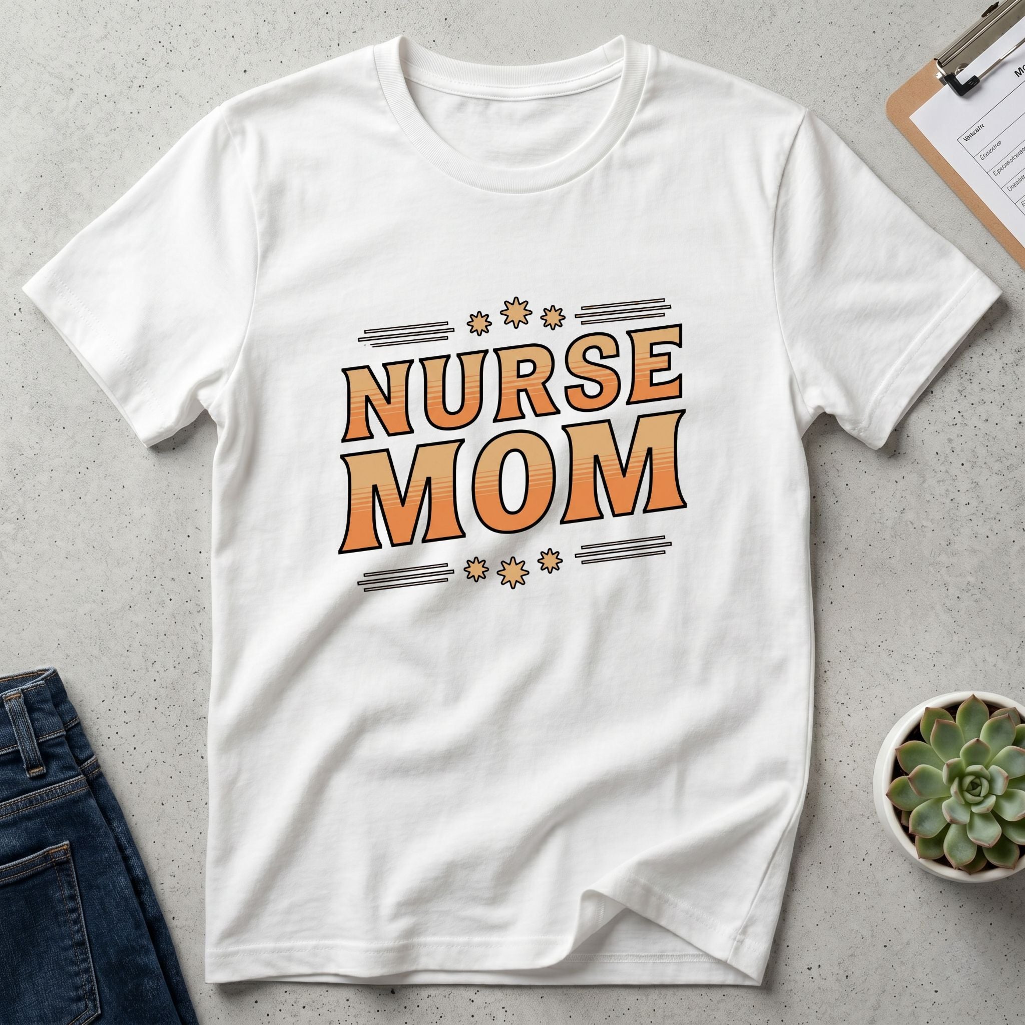 Nurse Mom T-Shirt — Cute Retro Nurse Mom Gift for Mother’s Day-Sport Grey / XS-YOUSTOMIZE