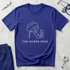 Nurse Mom T-Shirt — Minimalist Line Art Mother & Baby Tee-Navy / XS-YOUSTOMIZE