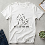 Nurse Mom T-Shirt — Minimalist Line Art Mother & Baby Tee-Navy / XS-YOUSTOMIZE