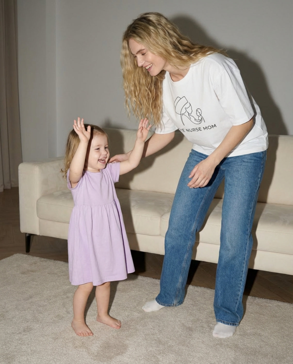 Nurse Mom T-Shirt — Minimalist Line Art Mother & Baby Tee-Navy / XS-YOUSTOMIZE