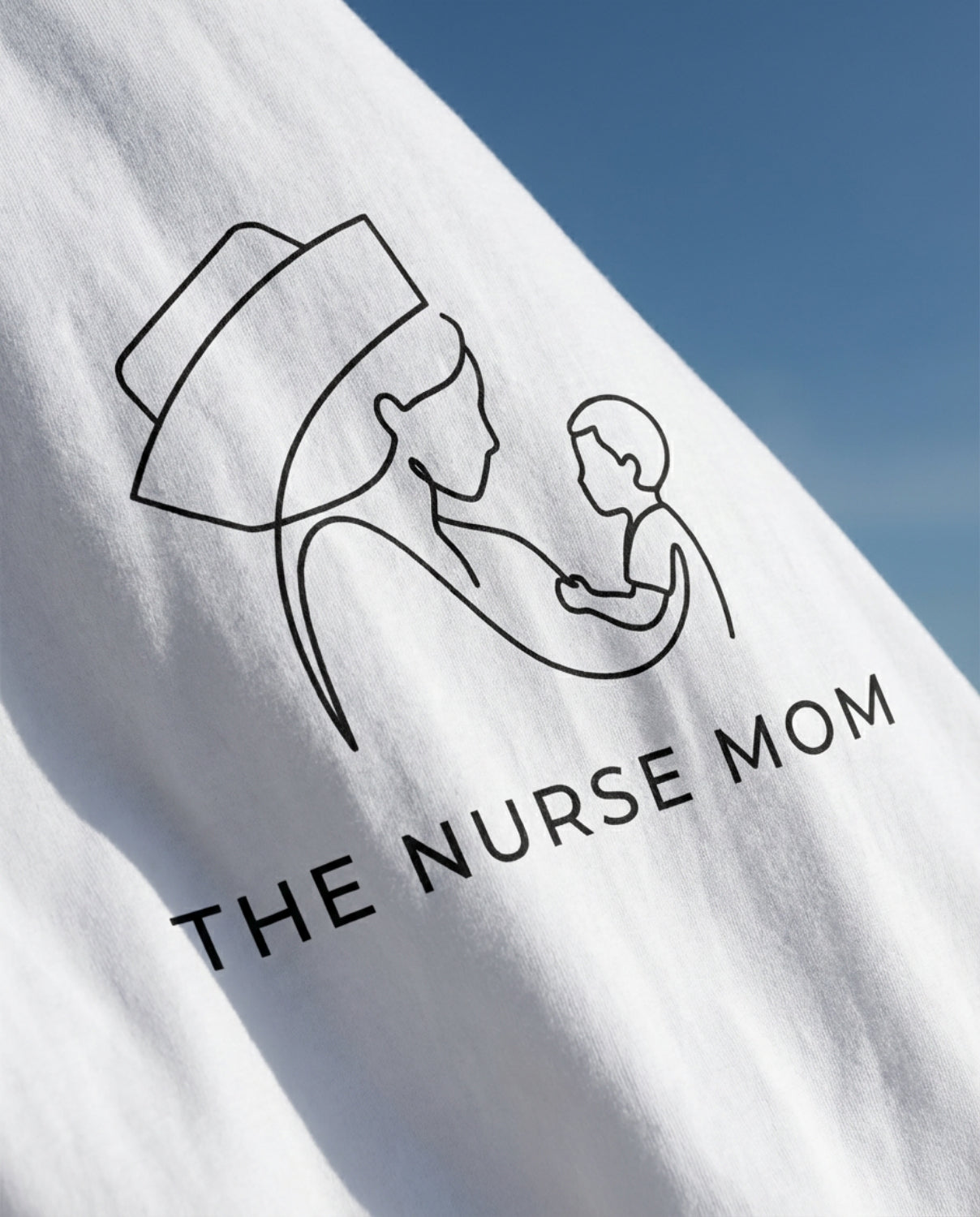 Nurse Mom T-Shirt — Minimalist Line Art Mother & Baby Tee-Navy / XS-YOUSTOMIZE