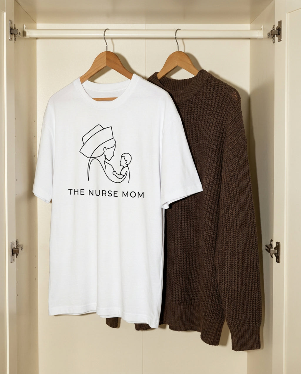 Nurse Mom T-Shirt — Minimalist Line Art Mother & Baby Tee-Navy / XS-YOUSTOMIZE