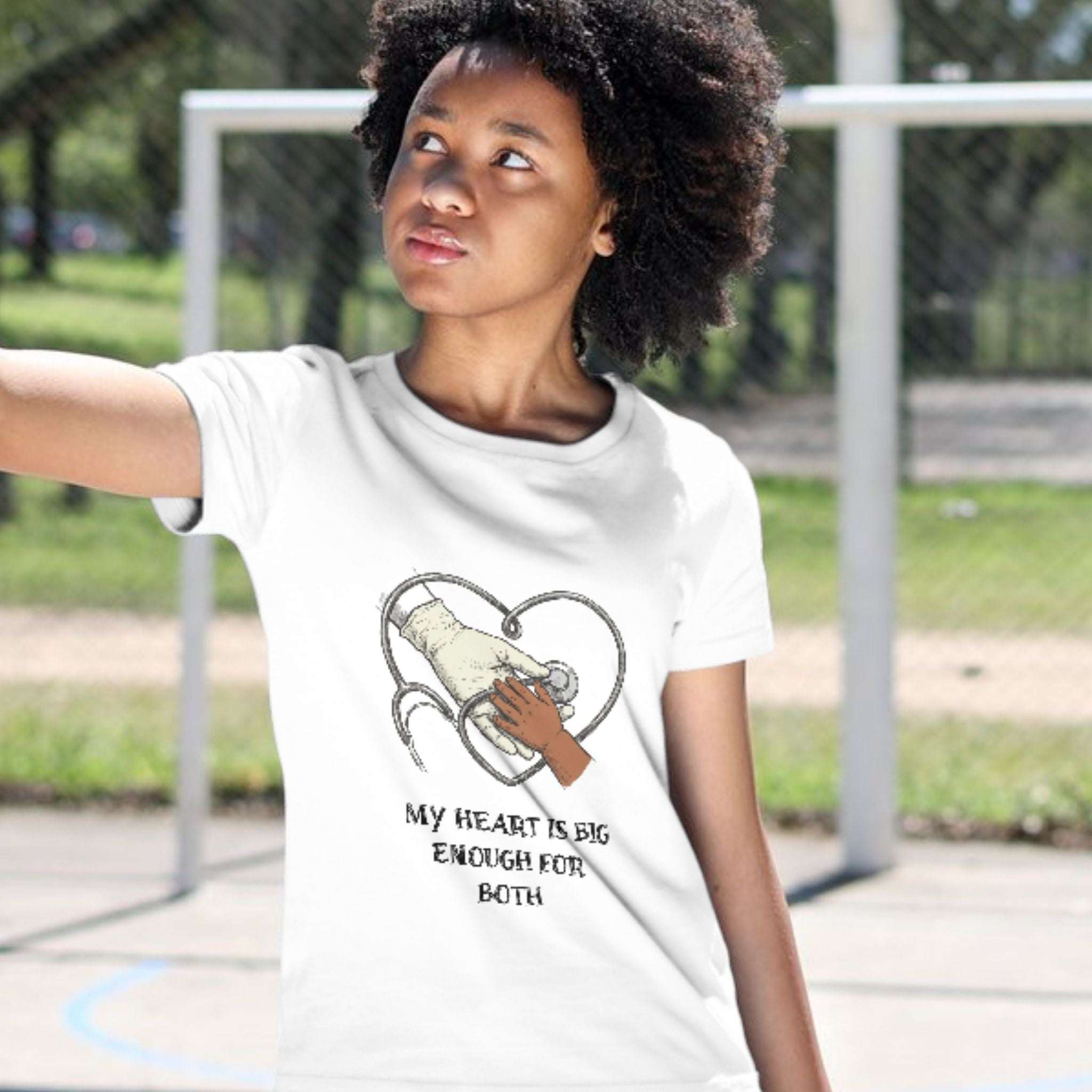 Nurse Mom T-Shirt — "My Heart Is Big Enough For Both" - Sport Grey / XS YOUSTOMIZE