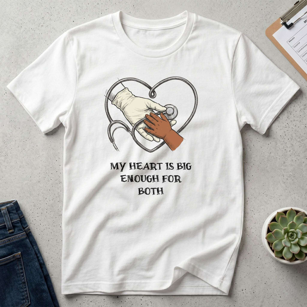 Nurse Mom T-Shirt — "My Heart Is Big Enough For Both" - Sport Grey / XS YOUSTOMIZE