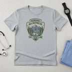 Nursing Wilderness T-Shirt — "The Frontline" Outdoor Nurse Stethoscope Badge - YOUSTOMIZE