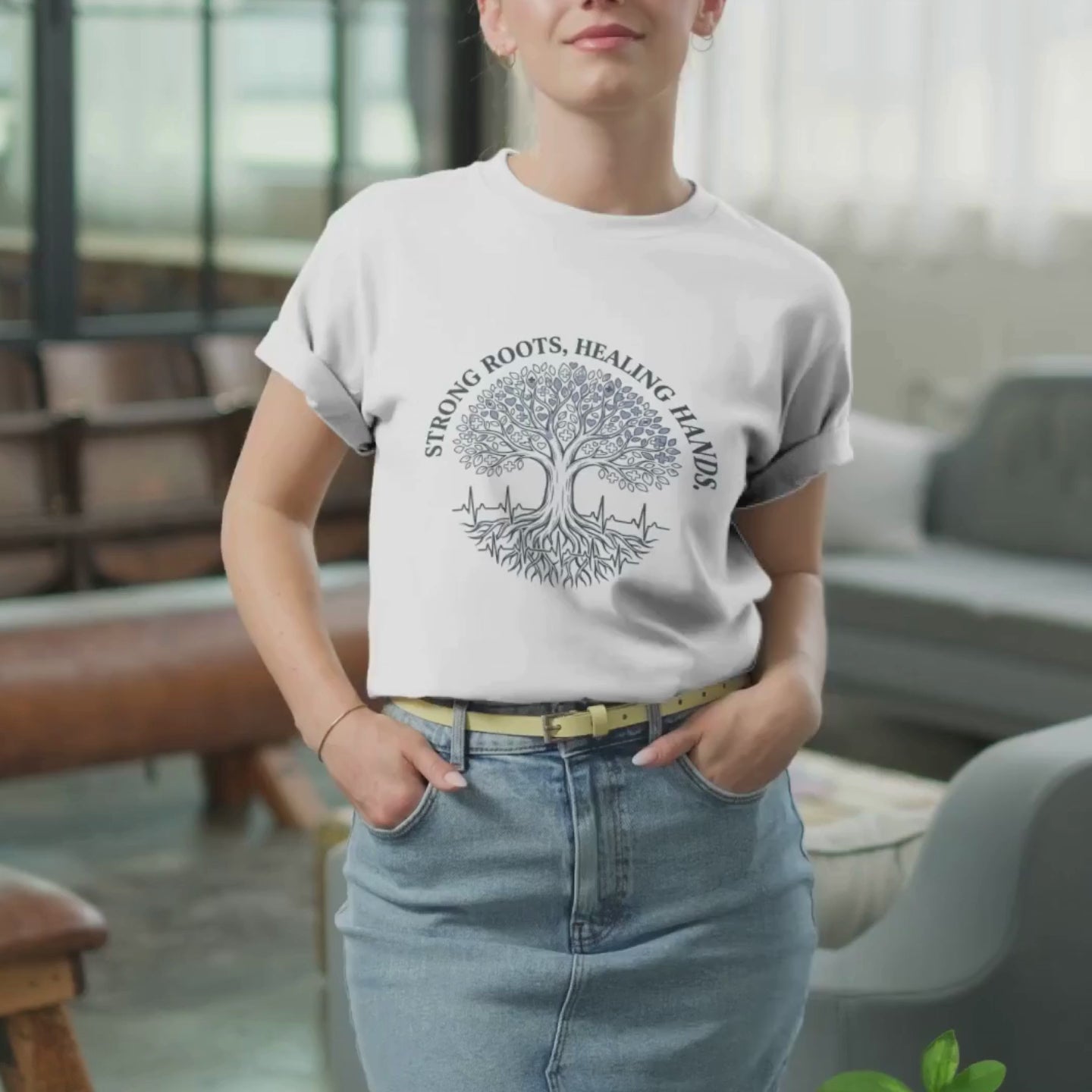 Strong Roots, Healing Hands T-Shirt — Tree of Life Nurse Tee