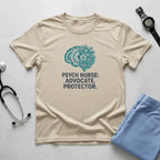 Psych Nurse T-Shirt — "Psych Nurse: Advocate. Protector." Teal Brain Design - YOUSTOMIZE